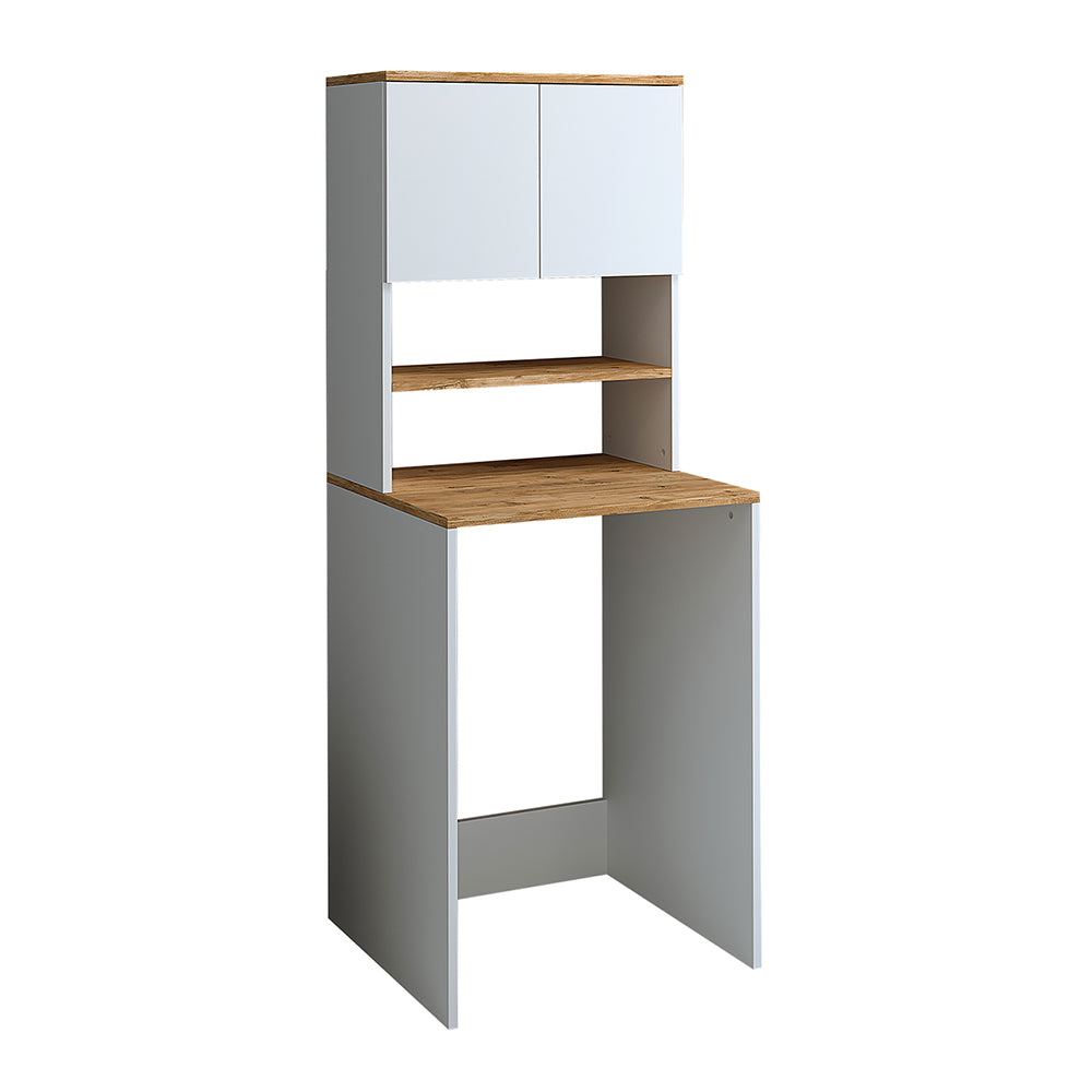 Roomart, mobile per lavatrice da bagno Atlantic, sovrastruttura per lavatrice, LHD: 65 x 181 x 60 cm, in rovere bianco, rovere antracite