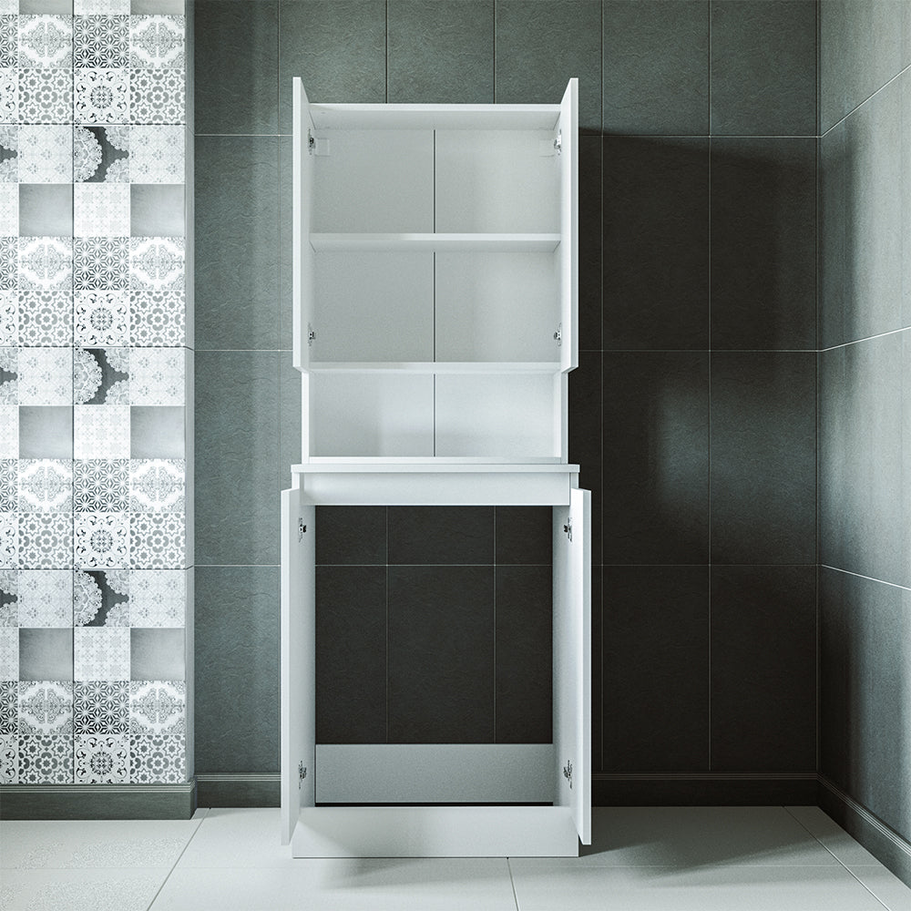 Roomart, Badezimmer Waschmaschinenschrank Atlantic,  Waschmaschinenüberbau, Badregal, BHT: 70 x 191 x 70 cm, in Weiß