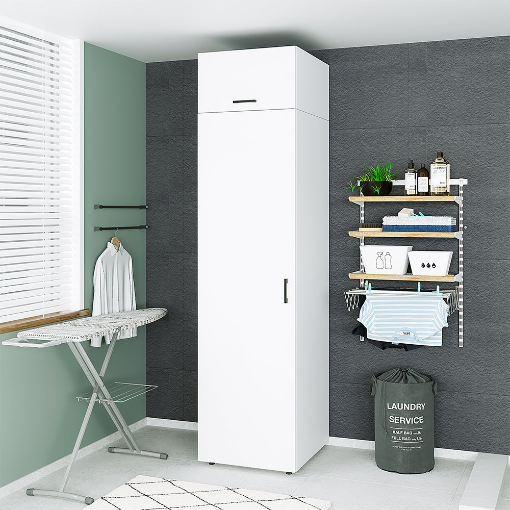 Roomart - Tall unit 60cm wide | with 1x shelf - White - Black oak