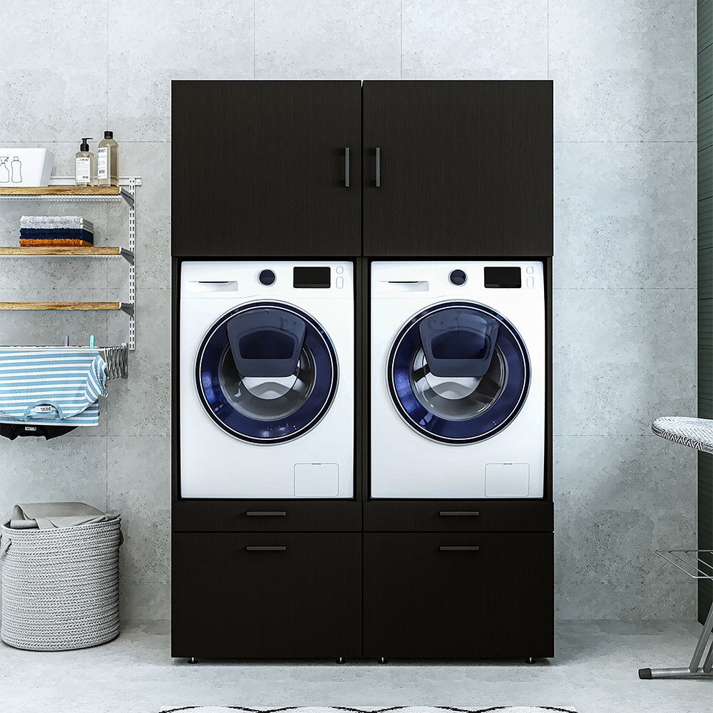 hauswirtschaftsraum schrank, waschmaschine aufsatz für trockner, wäschekorb schrank, waschmaschinenunterbau, waschmaschinenuntergestelle, waschmaschinenregal überbau, washing machine cabinet, waschmaschinenunterschrank, washing machine stand, überbauregal waschmaschine, stauraumschrank, stauraumschrank, mit viel stauraum, weiß, schwarz eiche, badezimmerschrank