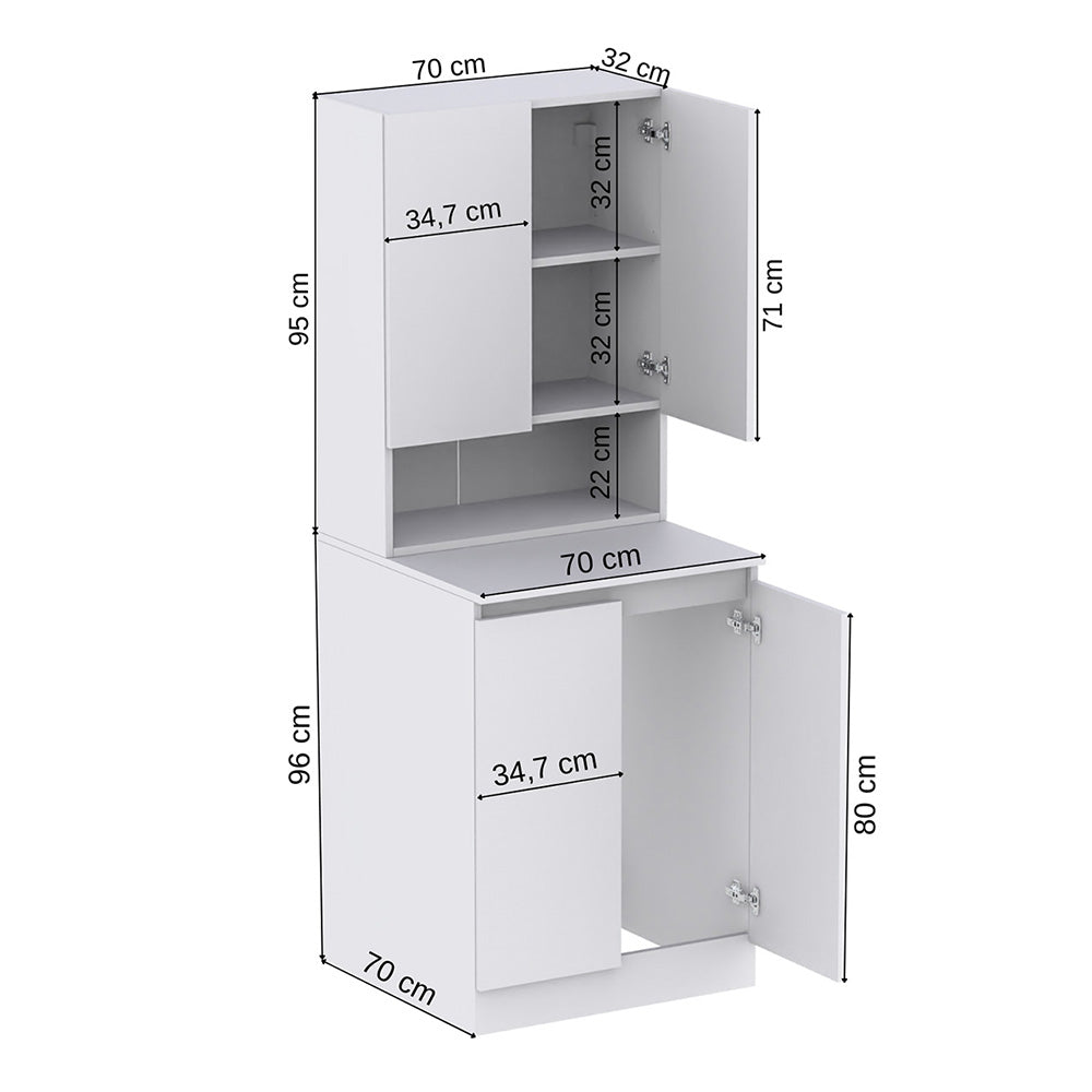 Roomart, Badezimmer Waschmaschinenschrank Atlantic,  Waschmaschinenüberbau, Badregal, BHT: 70 x 191 x 70 cm, in Weiß