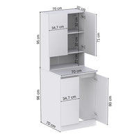 Roomart, bathroom washing machine cabinet Atlantic, washing machine superstructure, bathroom shelf, WHT: 70 x 191 x 70 cm, in white - bathroom cabinet, washbasin, bathroom furniture, bathroom cabinet, bathroom, with, vanity unit, bathroom furniture, set, washbasin, furniture, bathroom