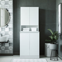 Roomart, bathroom washing machine cabinet Atlantic, washing machine superstructure, bathroom shelf, WHT: 70 x 191 x 70 cm, in white - bathroom cabinet, washbasin, bathroom furniture, bathroom cabinet, bathroom, with, vanity unit, bathroom furniture, set, washbasin, furniture, bathroom